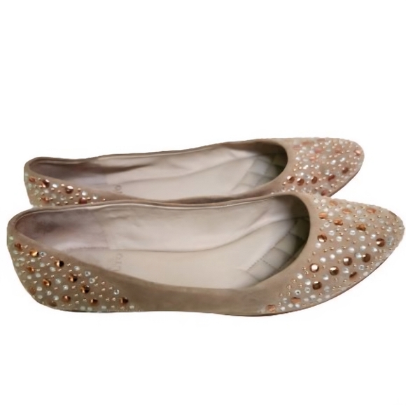 Vince Camuto Tabila Neutral Studded Ballet Flats LA Creme Size 8M - Picture 1 of 9